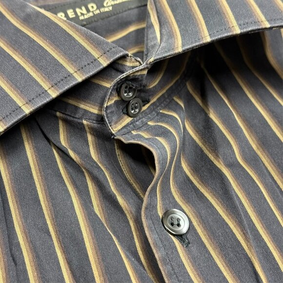 Corneliani Trend Dress Shirt Made in Italy Striped Cotton 43 17 XL - Picture 4 of 9